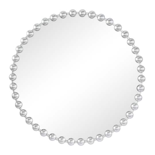 CosmoLiving by Cosmopolitan Silver Metal Orb Framed Wall Mirror 36" x 2" x 36"